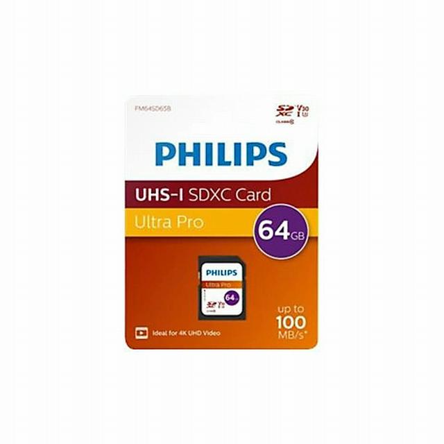 Philips SDXC Card 64GB Class 10 UHS-I U3 V30 A1