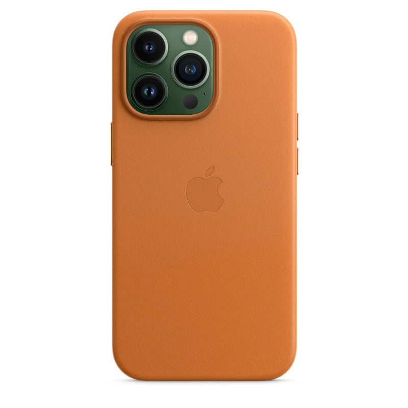 Apple Leder Case mit MagSafe (iPhone 13 Pro) Goldbraun