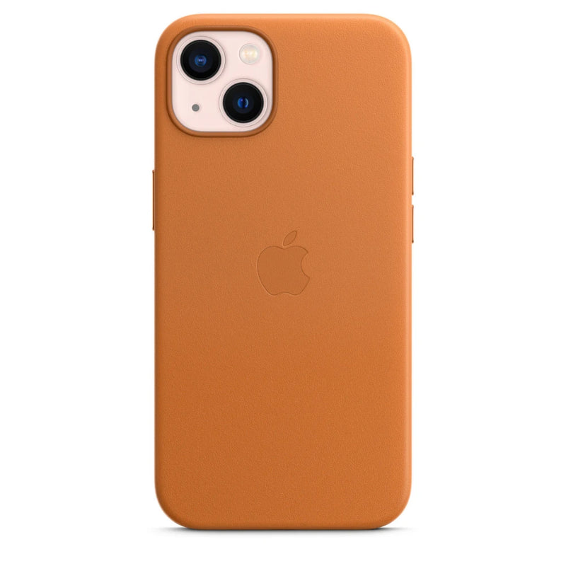 Apple Leder Case mit MagSafe (iPhone 13) Goldbraun