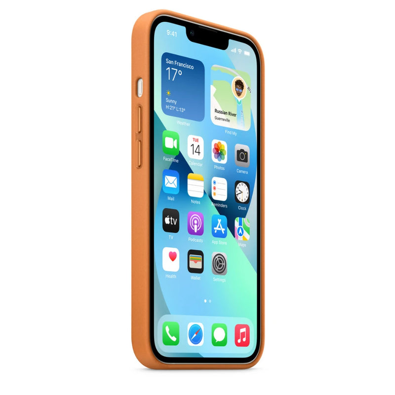 Apple Leder Case mit MagSafe (iPhone 13) Goldbraun